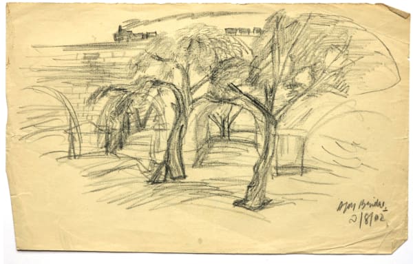 Benode Behari Mukherjee, Ajoy Bridge with Train, 1932-04-09