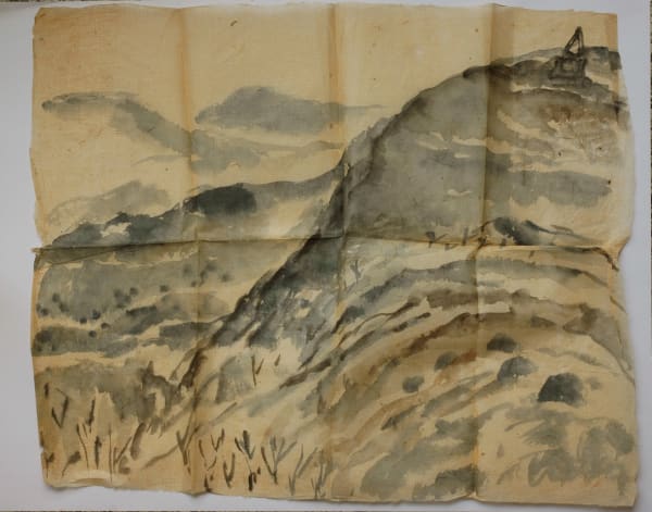 Benode Behari Mukherjee, Rajgir landscape in 4 parts, c.1946/47