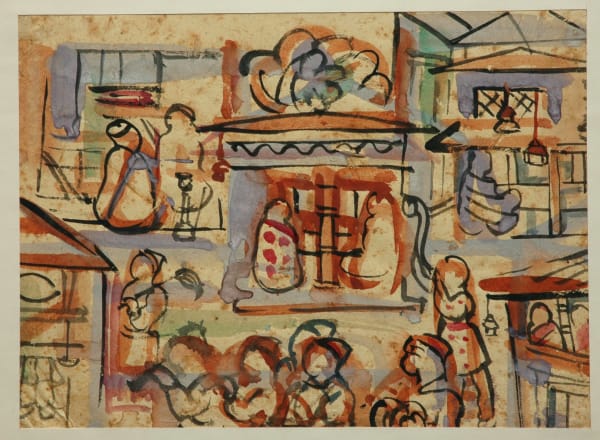 Benode Behari Mukherjee, Nepalese procession, 1956