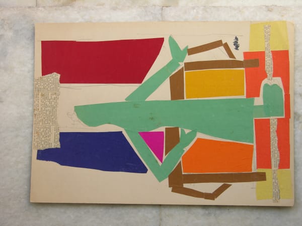 Benode Behari Mukherjee, Green Figure with Table, 1969