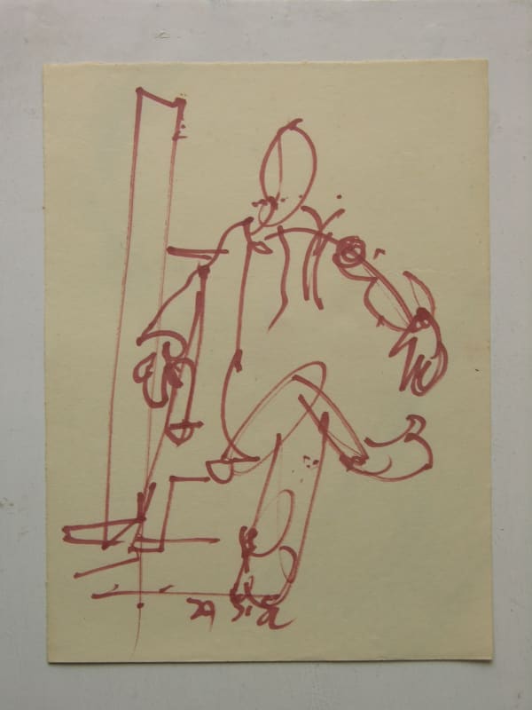 Benode Behari Mukherjee, Man Seated on Chair, 1962-06-20