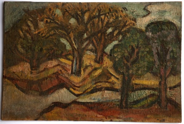 Benode Behari Mukherjee, Landscape with trees, mid 50s (1952/53?)