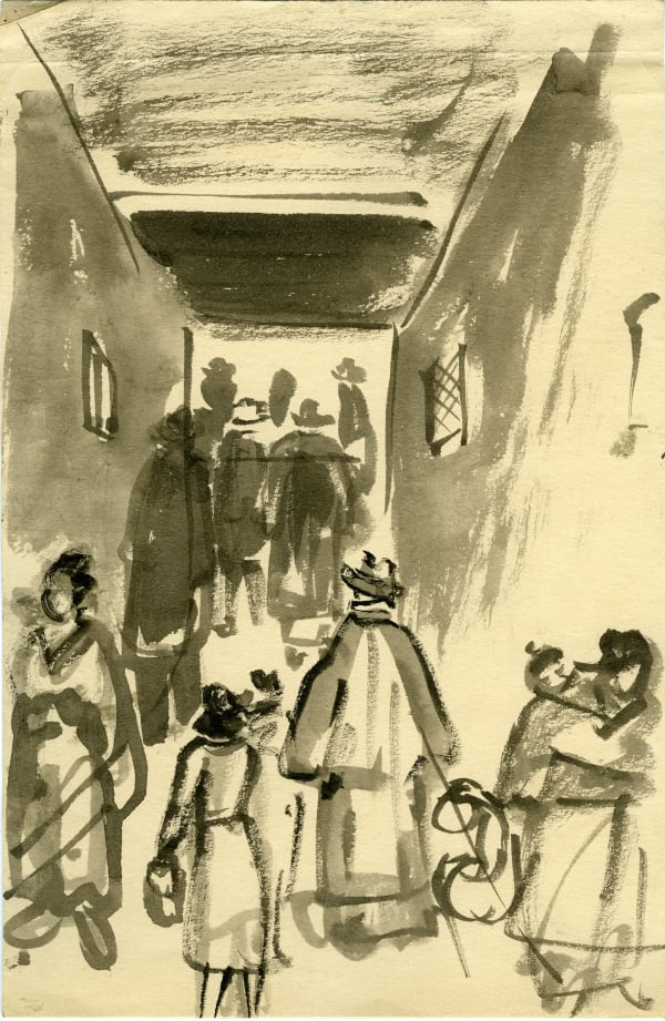 Benode Behari Mukherjee, Figures in a Corridor, 1936-37