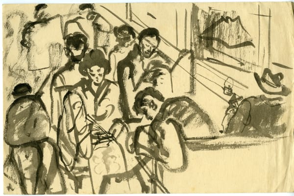 Benode Behari Mukherjee, Railway Compartment, 1936-37