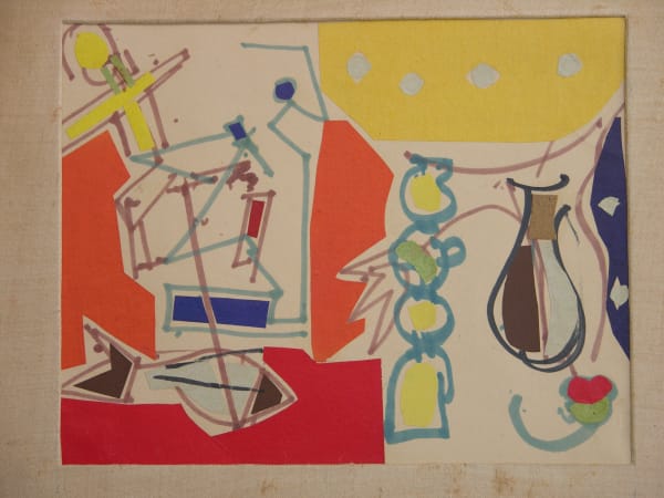 Benode Behari Mukherjee, Collage with Fish, 1958