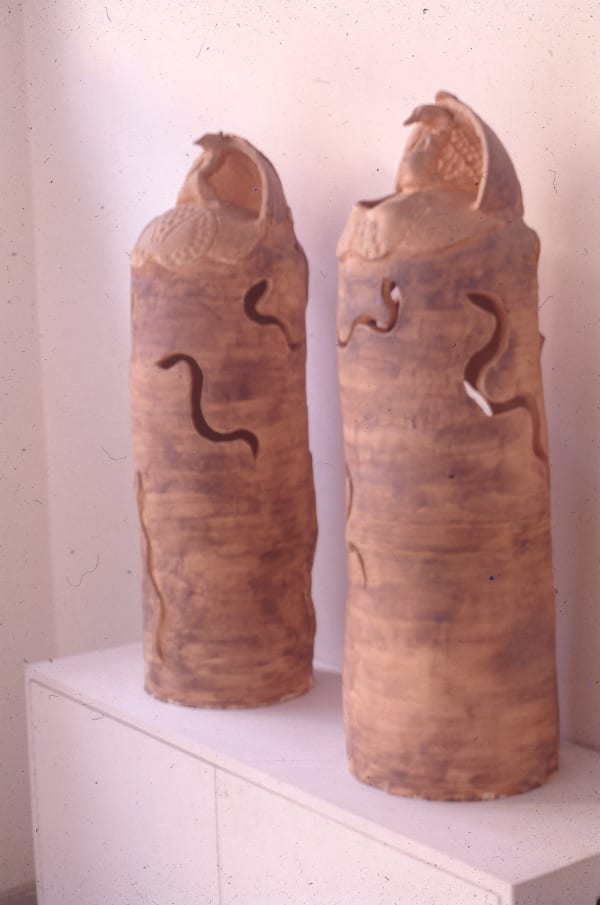 Mrinalini Mukherjee, SNAKE COLUMNS I&II(LOTUS POND), 1995-96