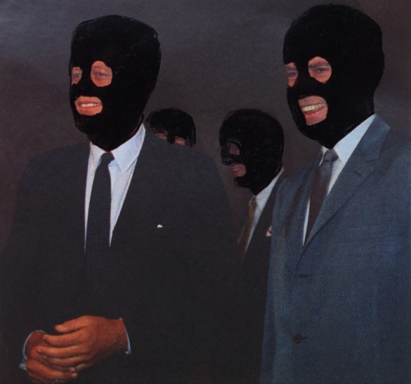 Roman Tolici, Realpolitik 236, 2023, ink on magazine print, 7 x 7,5 cm
