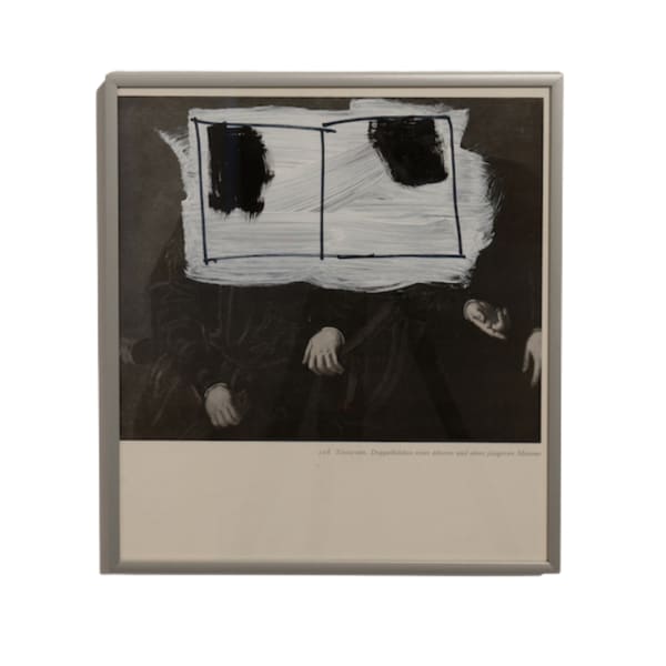 Giles Eldridge Untitled, 2025 marker and gouache on book photo 25 x 25 cm Courtesy of Suprainfinit Gallery