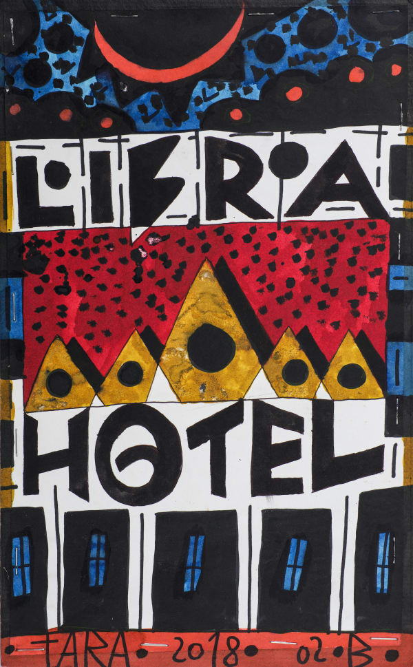 Tara von Neudorf, Libra Hotel, 2019, ink and marker oncardboard, 31, 5 x 19,5 cm