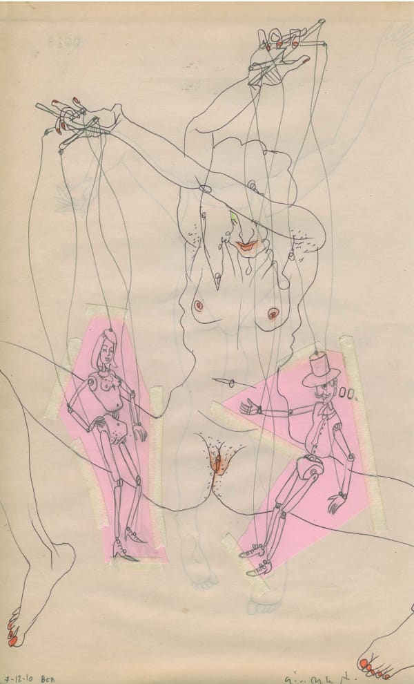 Gino Rubert A Little Love Story 5 mixed media on paper 31 x 19 cm