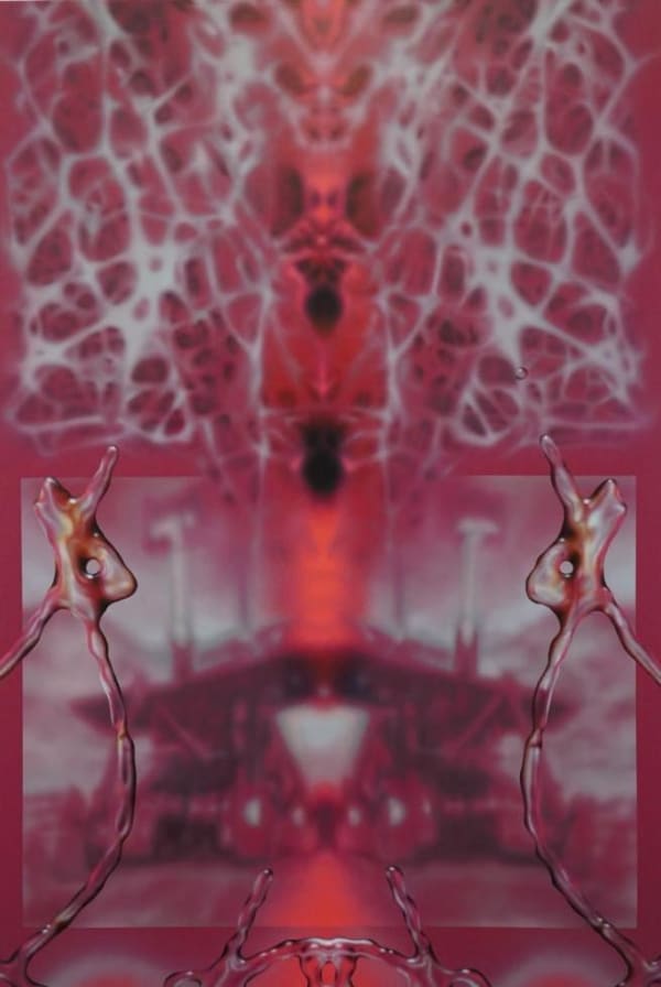 Pandele Pandele Robots, 2023 airbrushed acrylic on canvas 150 x 100 cm