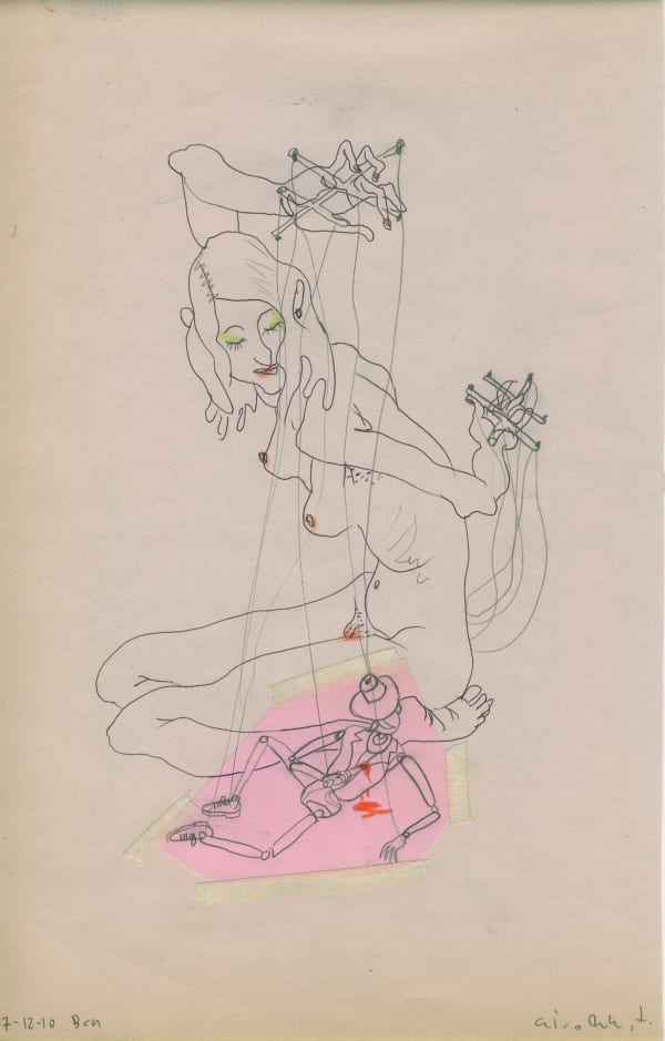 Gino Rubert A Little Love Story 17, 2010 mixed media on paper 31 x 19 cm