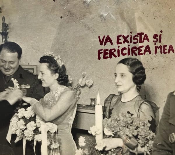 Beatrice Arzoiu Va exista și fericirea mea collage on paper 9 x 14 cm