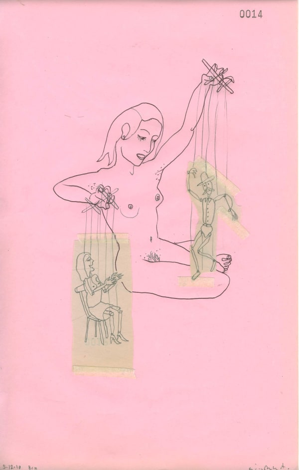 Gino Rubert A Little Love Story 6 mixed media on paper 31 x 19 cm