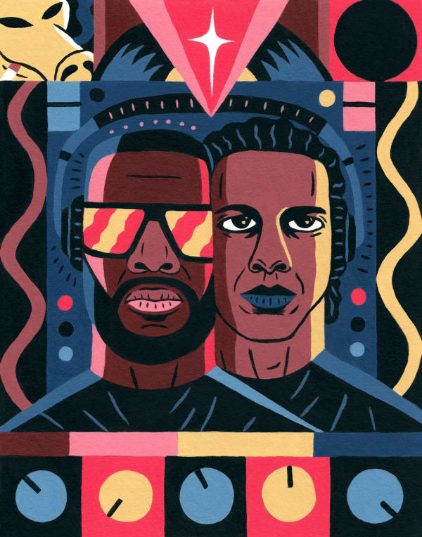 Saddo, Madlib & Four-Tet (Illustration for The New Yorker), 2021