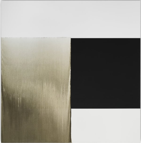Callum Innes - Exposed Painting Charcoal Black Gold Green , 2001