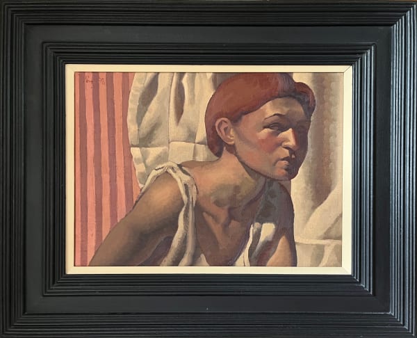 Edward Povey, A Woman Before a Striped Wall, 1998