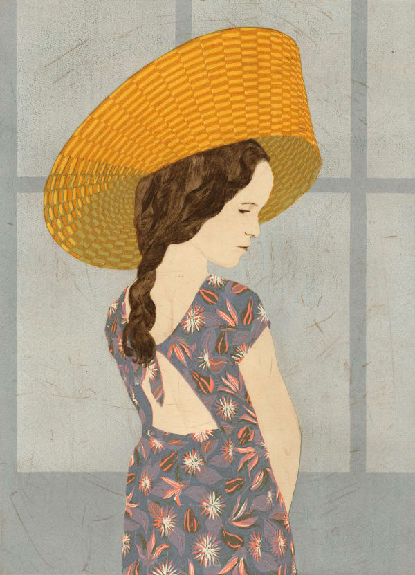 Ellen Heck, Girl Wearing a Möbius Strip as a Hat (a Straw Hat)