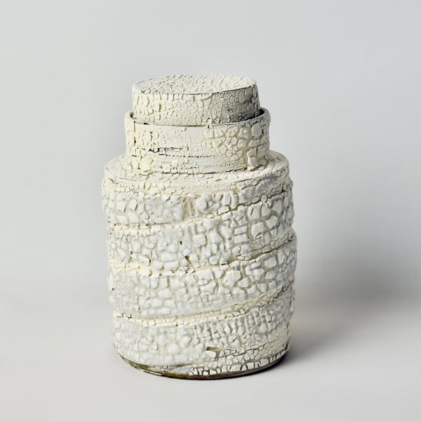 Ani Kasten, Canister with Crackle Glaze and Porcelain Bands