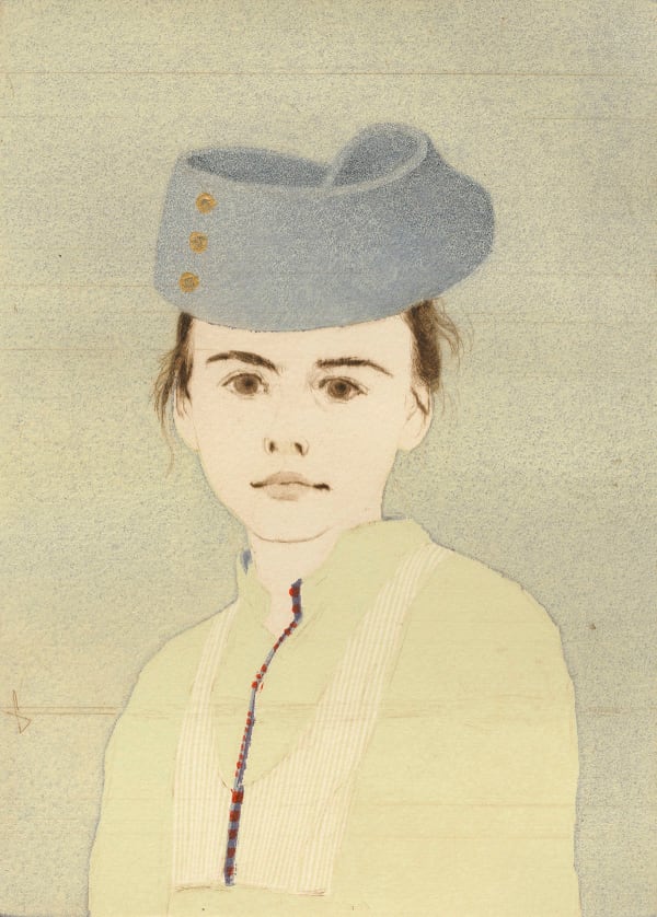 Ellen Heck, Simona Wearing a Möbius Strip as a Hat