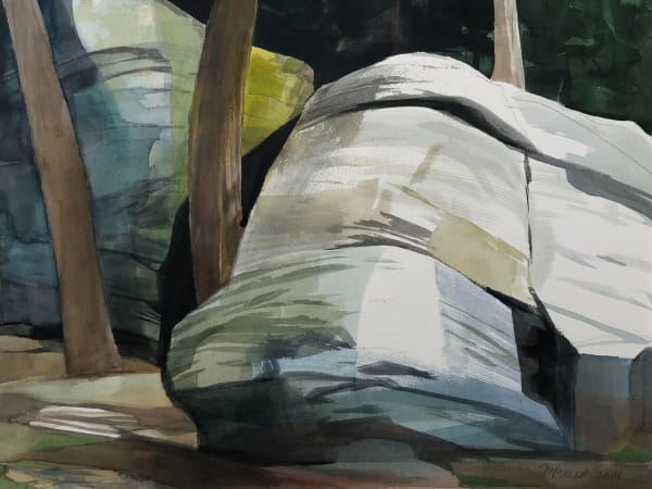 Mariella Bisson, Hidden Valley, Rock Ledge with Three Trees