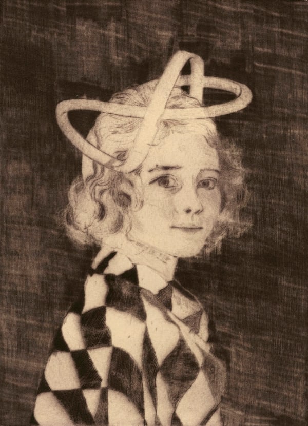 Ellen Heck, Amy Wearing a Möbius Strip as a Hat
