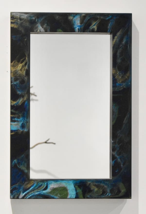 Sylvie Rosenthal, Marbleized Mirror (Rectangle in Black)