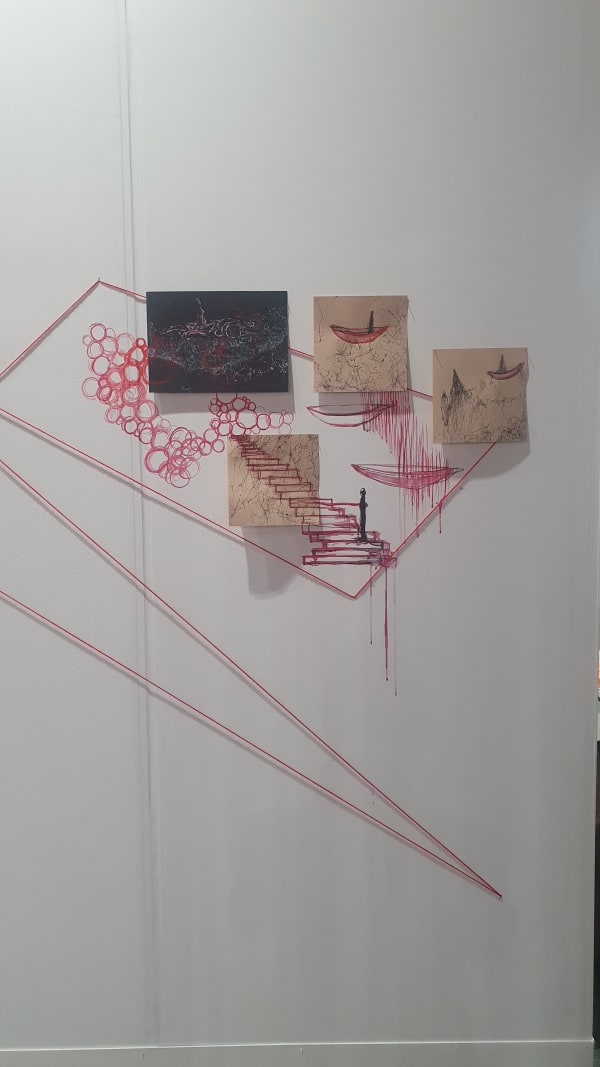 Chiharu Shiota, Drawings for Idomeneo (group of 4 UNFINISHED), 2024