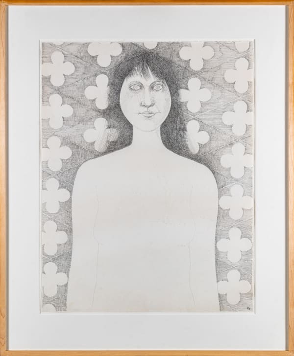 Gregory Masurovsky, Sans titre (Femme cheveux noir et fleurs), 1968