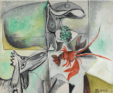 Pablo Picasso, Nature morte au chien (Kabul), 1962