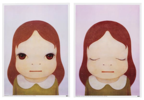 Yoshitomo Nara, Cosmic Girl: Eye Open / Eye Closed ( Two Works ), 2008