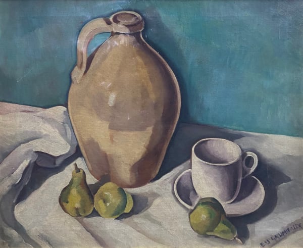 Emile Grumieaux Still-Life (Jug, Cup, Three Pears) Oil on canvas 20 x 17 1/2 in 50.8 x 44.5 cm