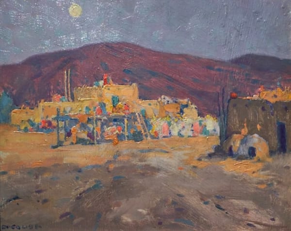 Eanger Irving Couse Taos Sunset Dance Oil on canvas 8 x 10 in 20.3 x 25.4 cm