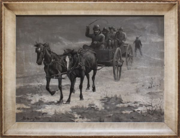 Frederic Remington Following the Wagon Oil on board 15 1/4 x 20 3/4 in 38.7 x 52.7 cm