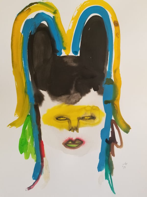 Wole Lagunju, Figure with Horns II, 2019