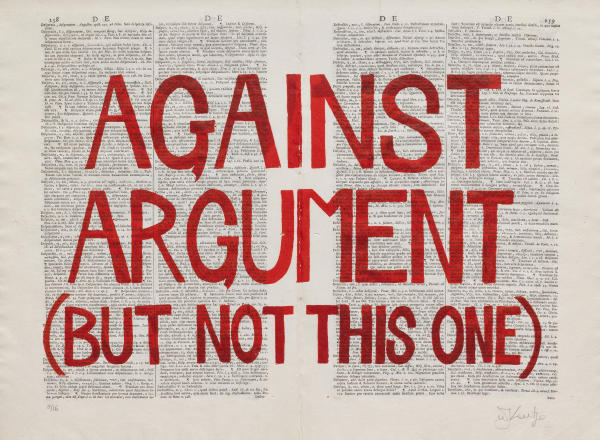William Kentridge, Against Argument (But Not This One), from Rubrics, 2012