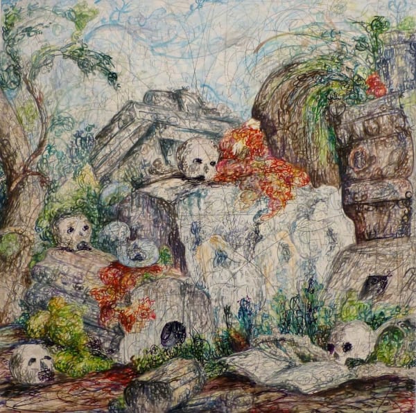 Kysa Johnson, blow up 173 - subatomic decay patterns after Piranesi's Ancient Altar, 2012