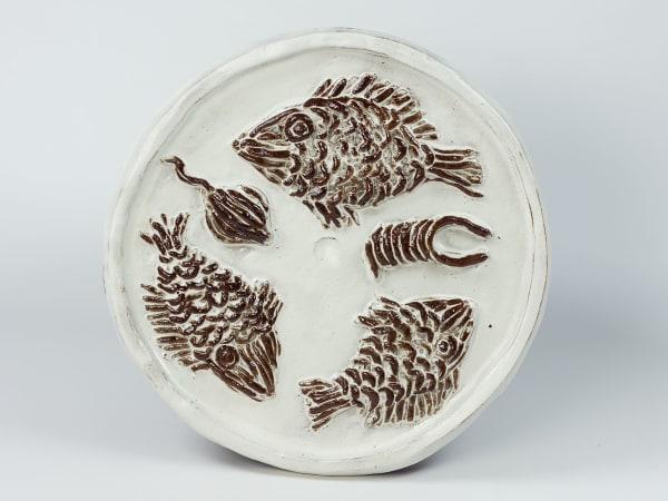 Matthias Merkel Hess, Sea Creature Bucket Lid No. 2 (after Terracotta Kylix recovered by Manhattan District Attorney in 2022), 2024