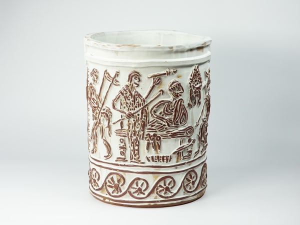 Matthias Merkel Hess, Herakles Bucket (Herakles and the Nemean Lion and Herakles in Olympus, after Hydria returned from Fordham Museum), 2023