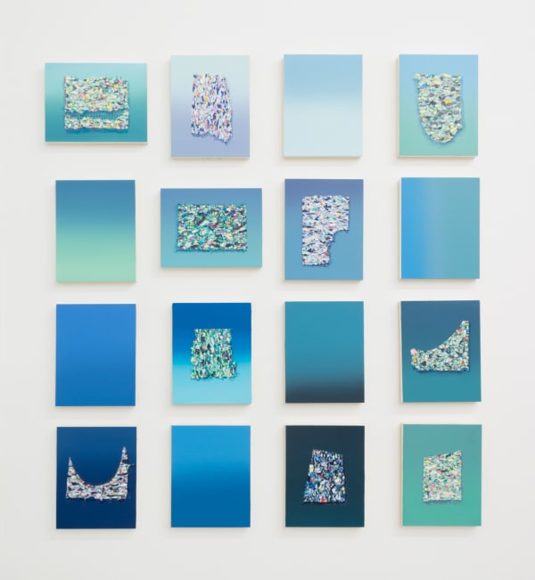 Adriana Farmiga, Foam Segments (Grid of 16), 2020
