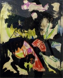 HANS HOFMANN - Forms on Blacks, 1944. Crayon and ink on paper.