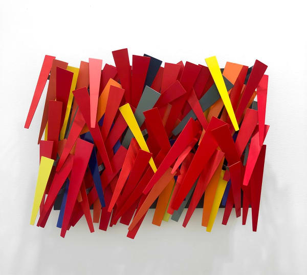Ricardo Cárdenas, Red Rain wall sculpture, 2021
