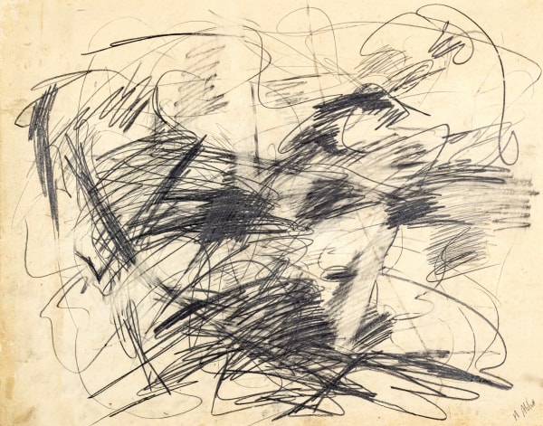 Mary Abbott (1921-2019) Untitled, c. 1955 Signed at lower right: M Abbott; inscribed with the artist's inventory number on frame paper liner: MAC 2-276 Charcoal and pencil on paper 22⅝ x 28½ inches 57.5 x 72.4 cm
