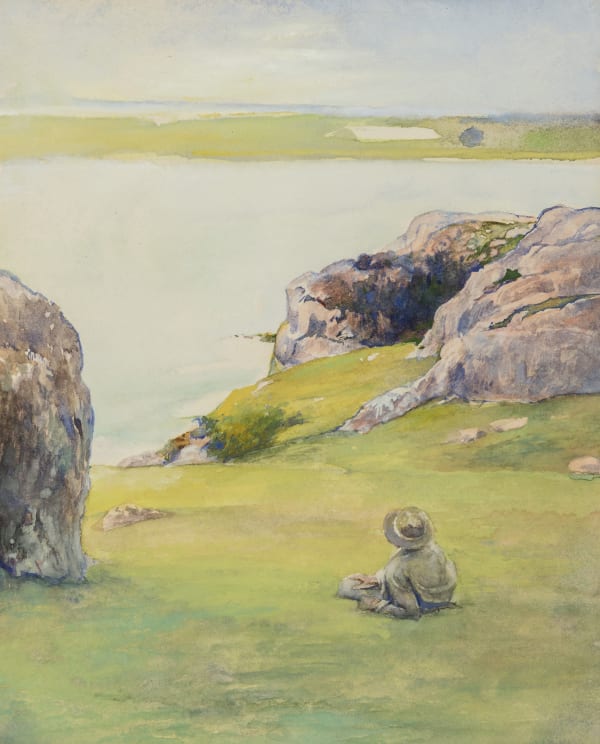 John La Farge, Study at Brenton's Cove, Newport, Looking towards Fort Adams, c. 1865-1870