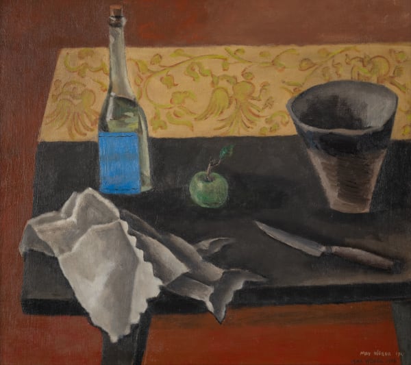 Max Weber, The Blue Labeled Bottle, 1917-18