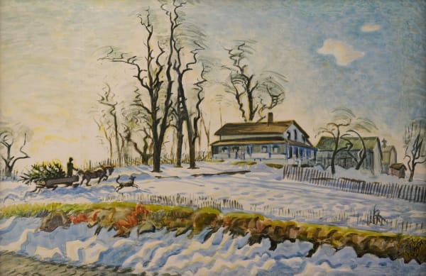 Charles Burchfield, Bringing in the Christmas Tree, 1945-47