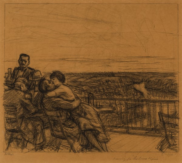 Edward Hopper, Drawing for Etching "Les Deux Pigeons", 1920