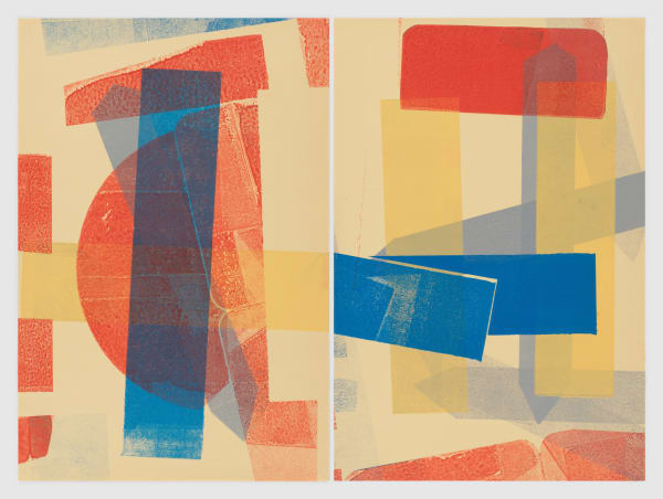 Austin Thomas, Red, Blue, Yellow (diptych), 2022