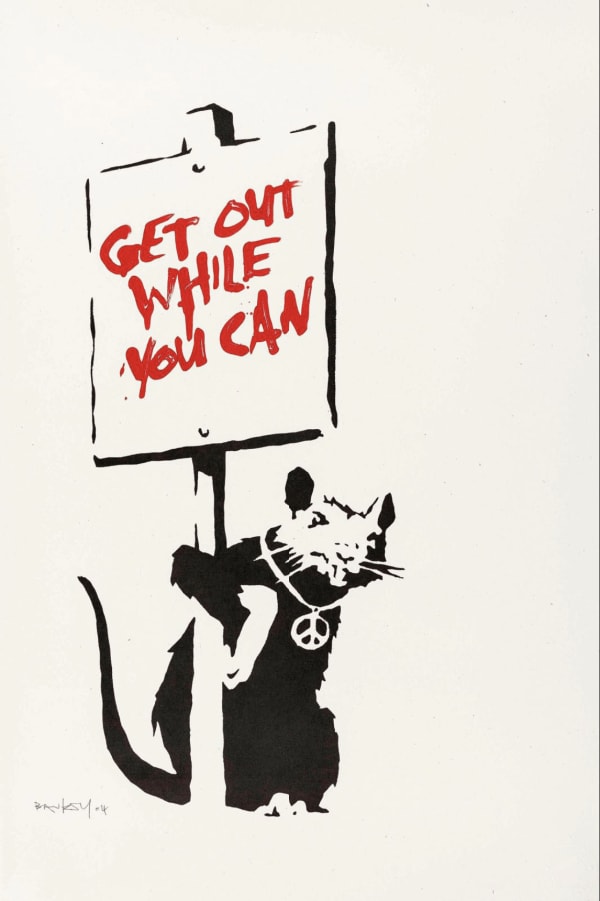 Banksy, Get Out While You Can (Signed), 2004