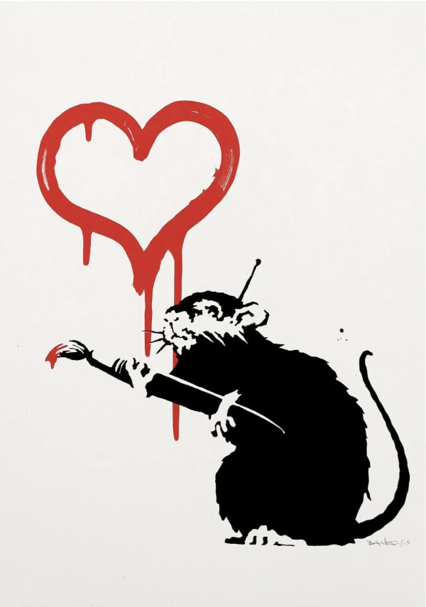 Banksy, Love Rat (Signed), 2004